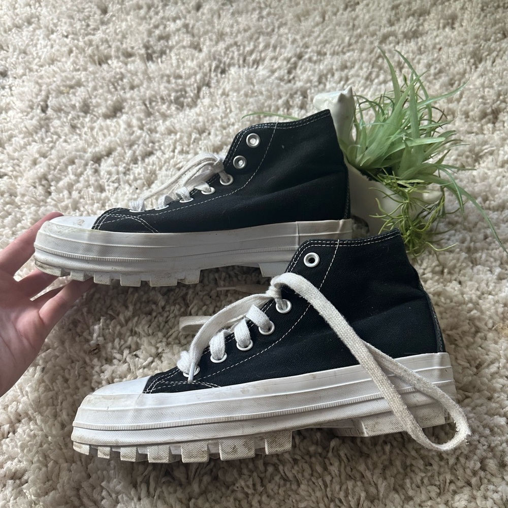 No Boundaries clog like black and white platform converse style Streetwe…
